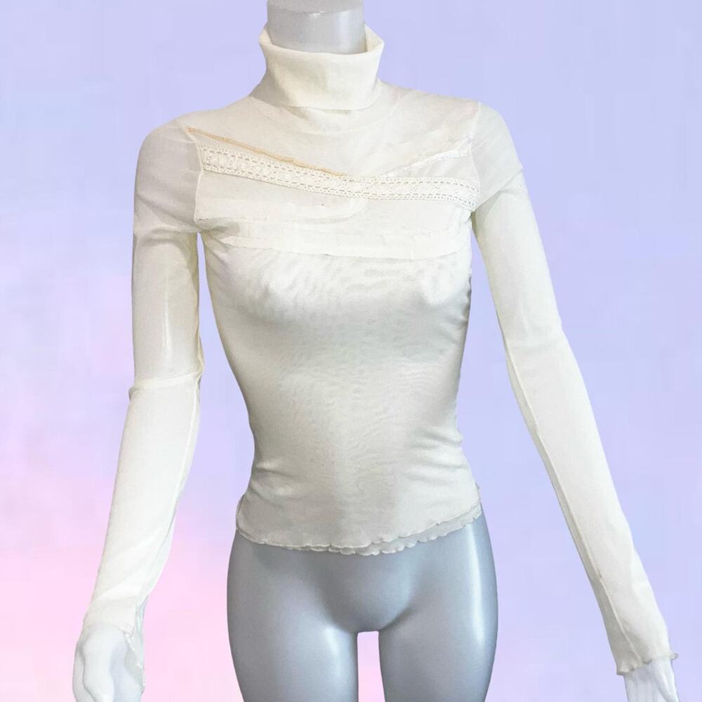 Vintage 90s y2k mesh turtleneck european france